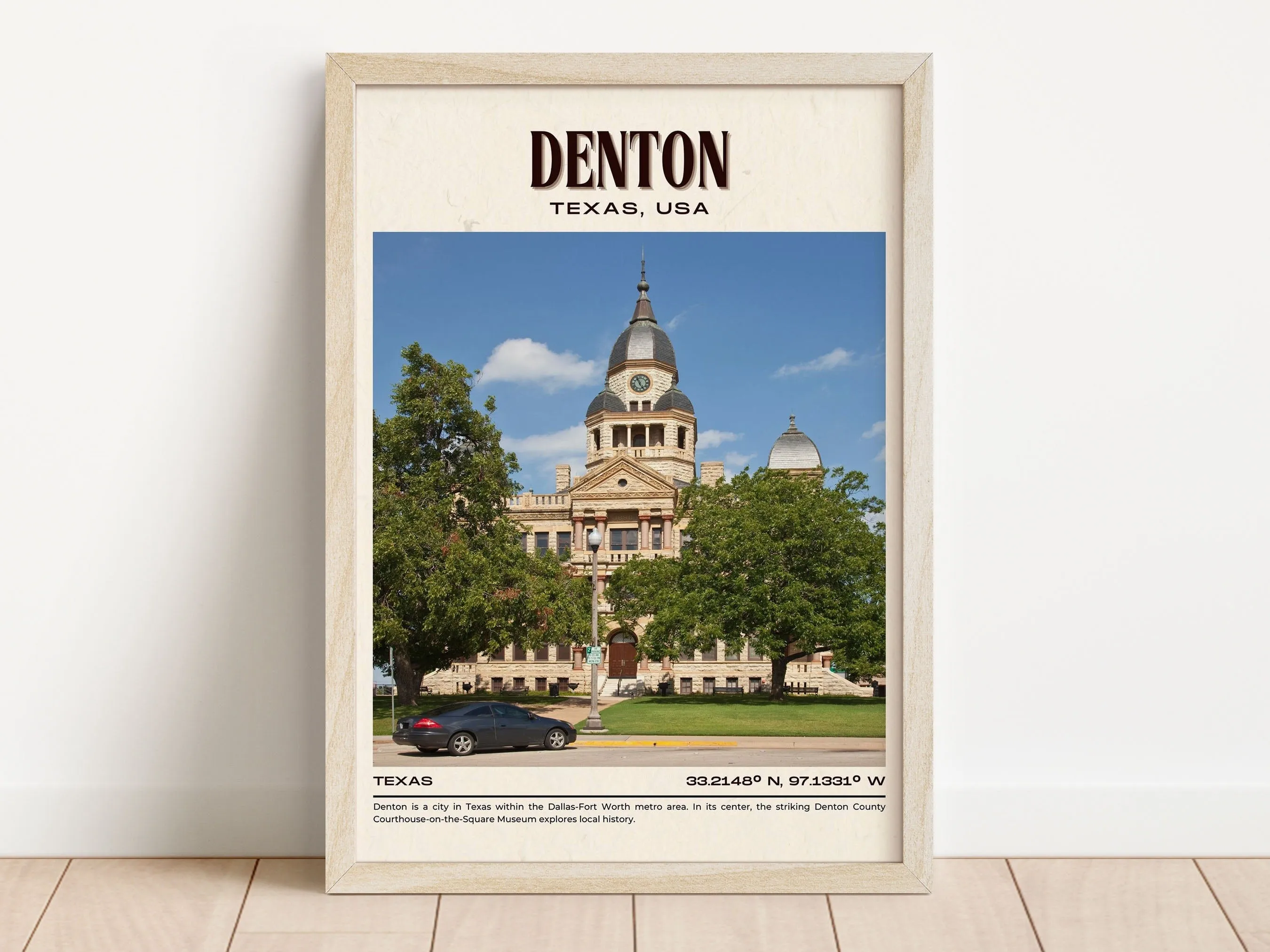 Denton Vintage Wall Art, Texas, USA