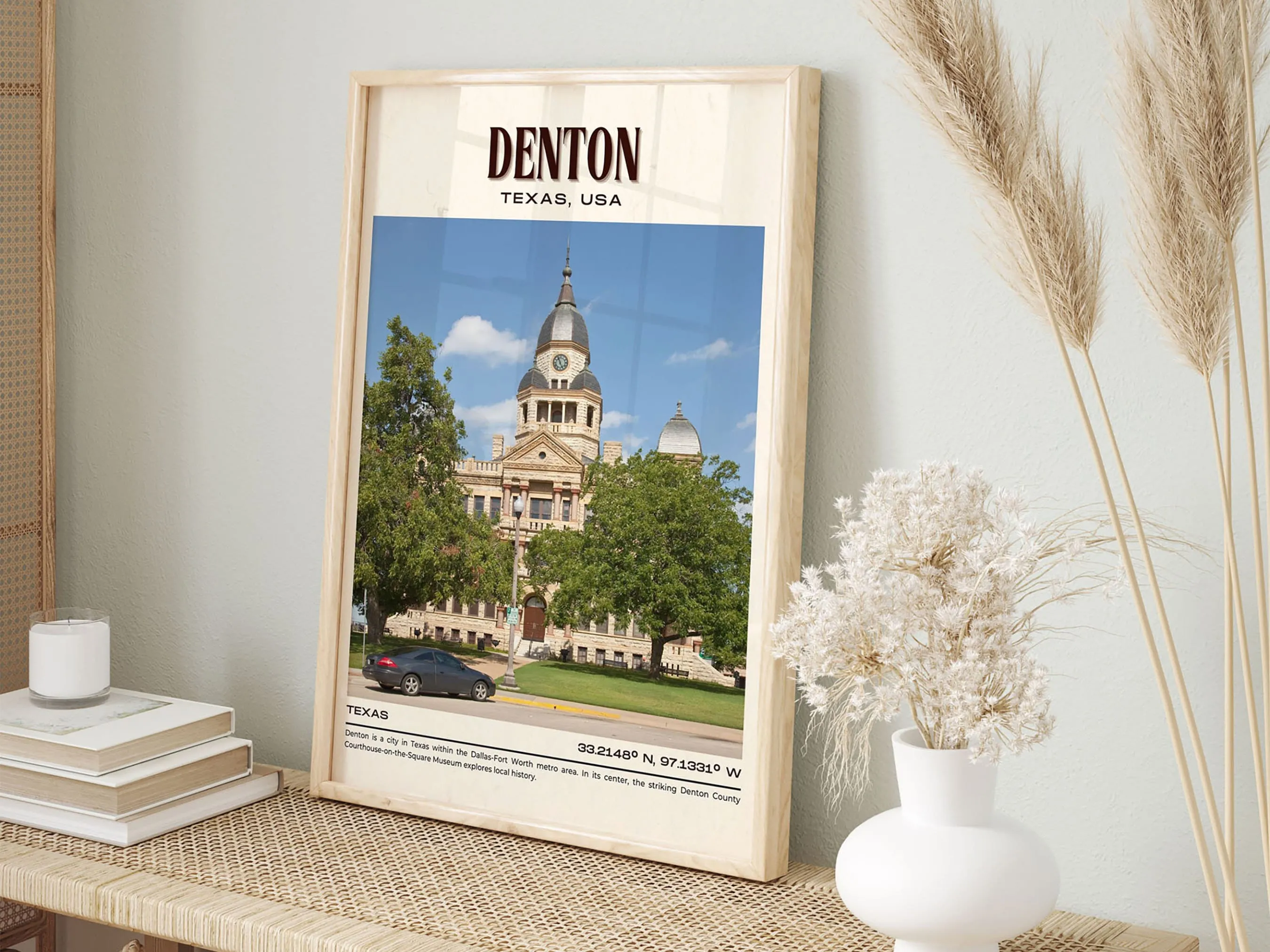Denton Vintage Wall Art, Texas, USA