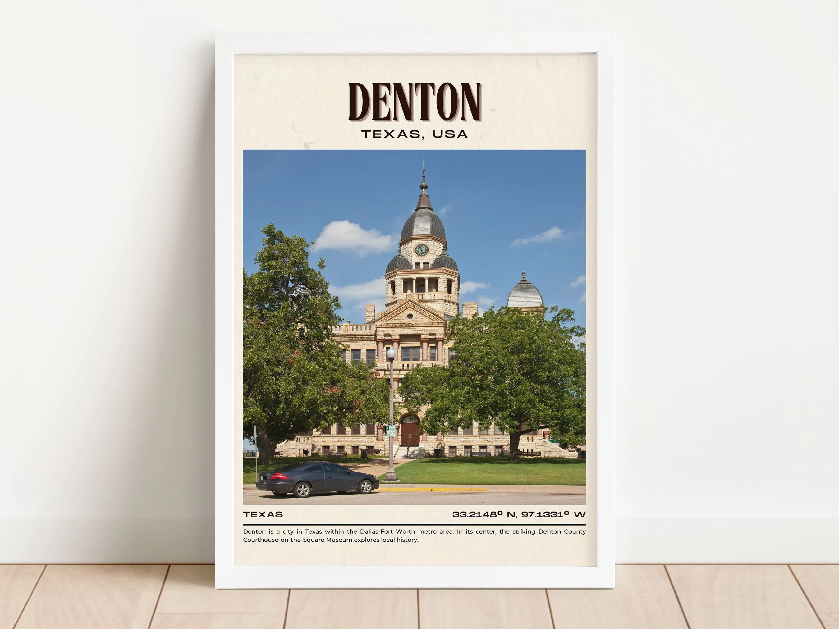 Denton Vintage Wall Art, Texas, USA