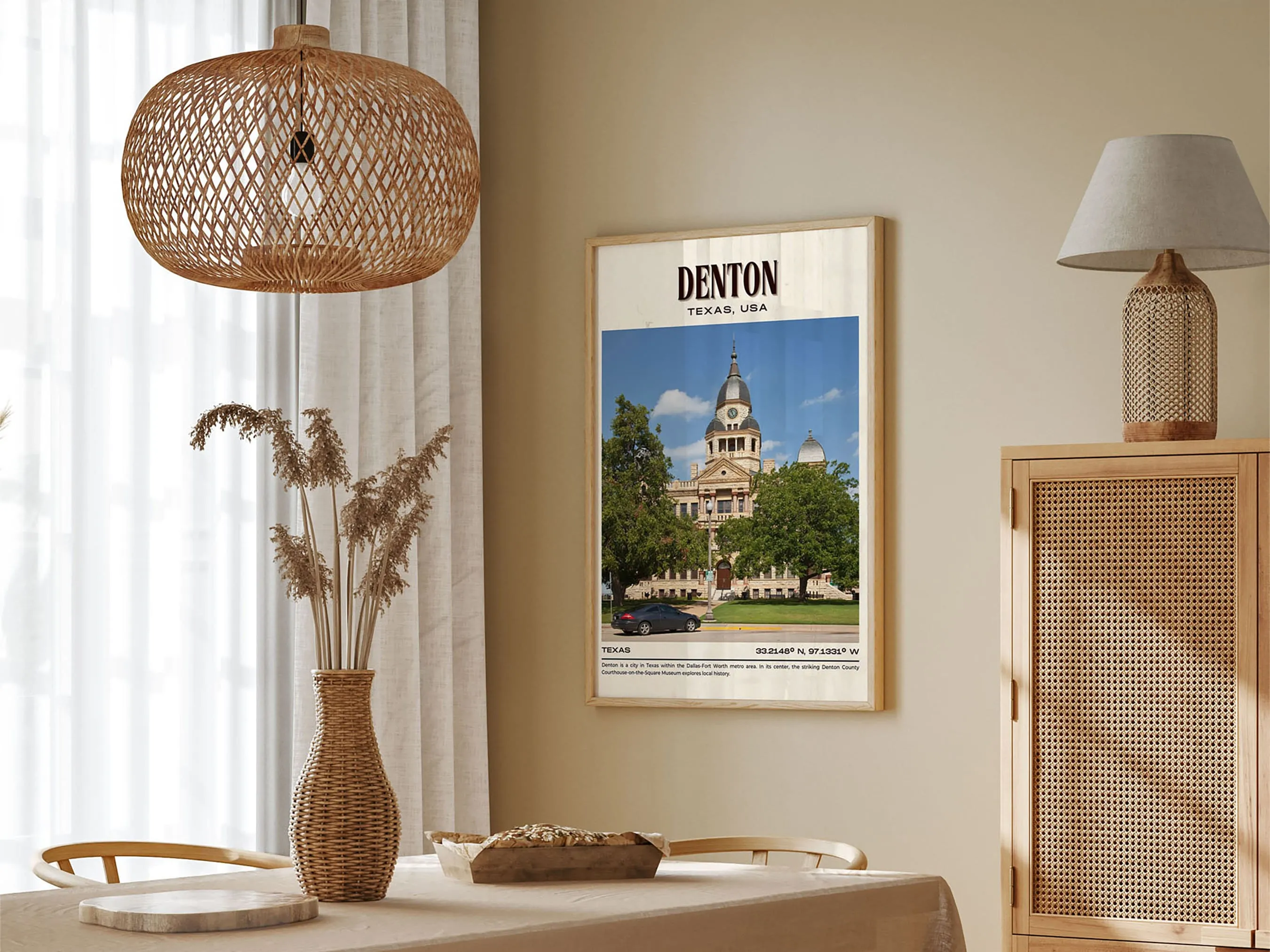 Denton Vintage Wall Art, Texas, USA