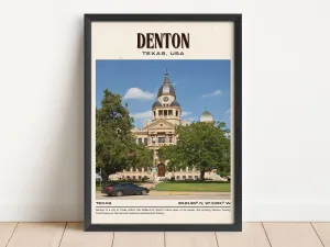 Denton Vintage Wall Art, Texas, USA