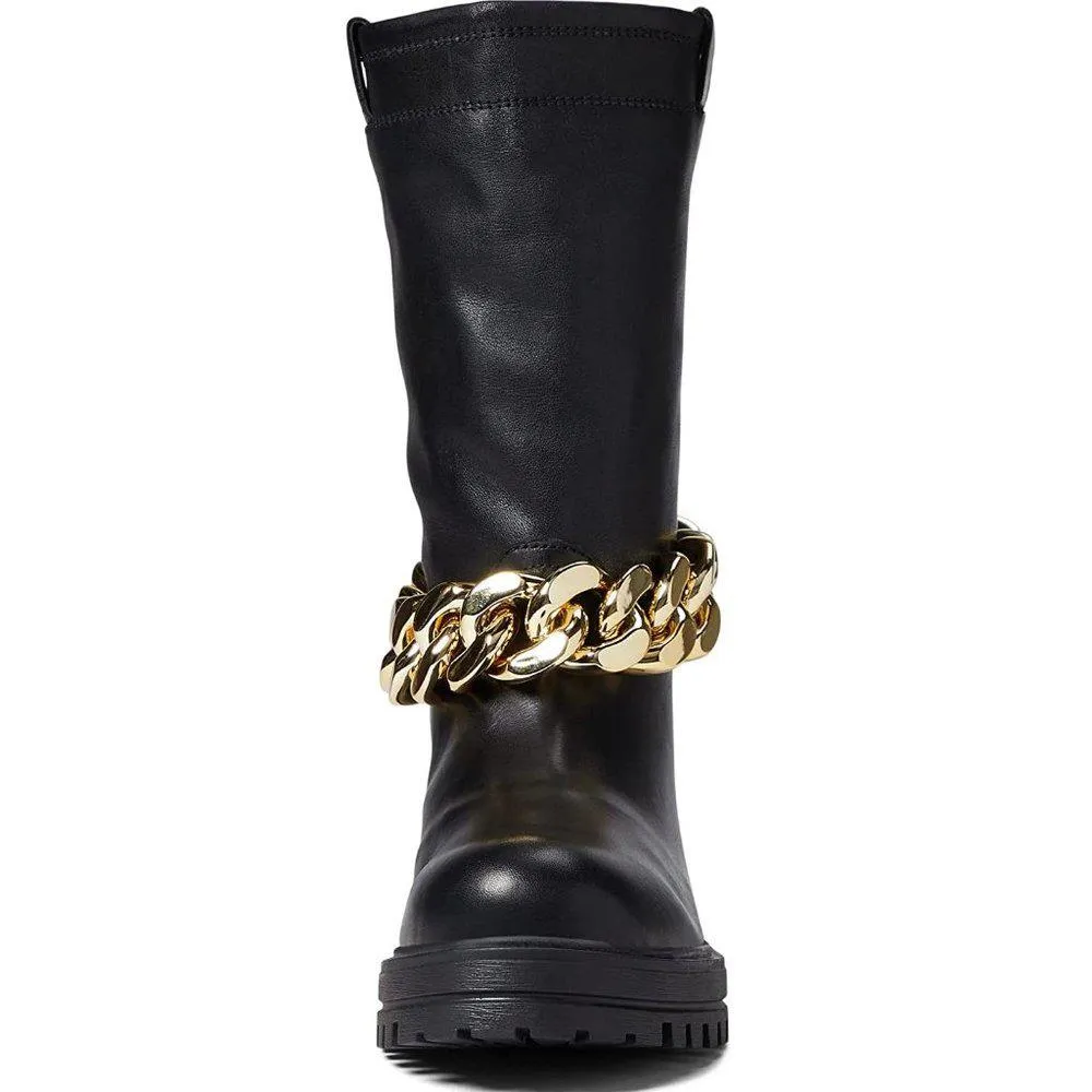Devotion Chain Detail Leather Boots