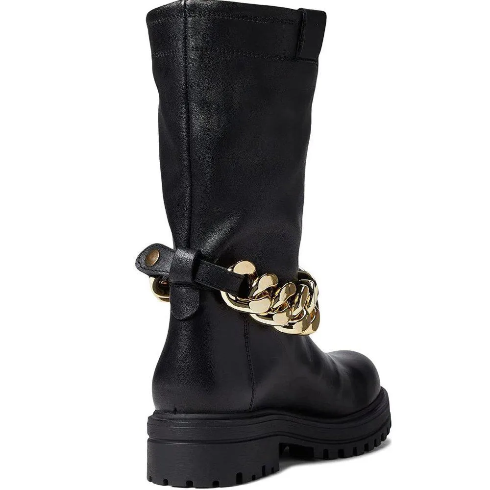 Devotion Chain Detail Leather Boots