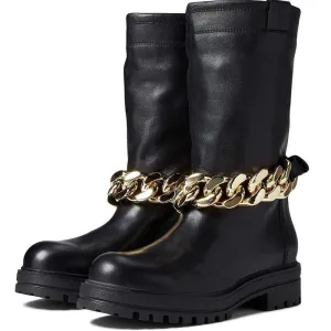 Devotion Chain Detail Leather Boots