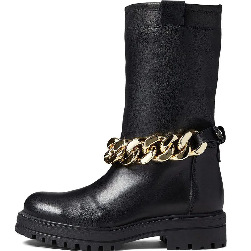 Devotion Chain Detail Leather Boots