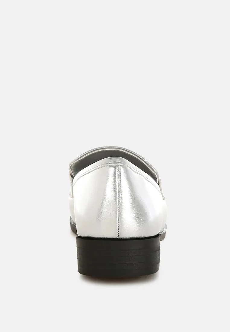 Diamante Horsebit Metallic Loafers By MODE