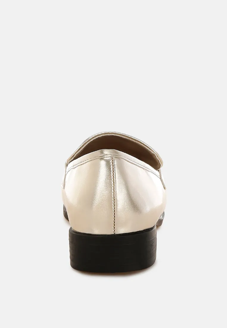 Diamante Horsebit Metallic Loafers By MODE