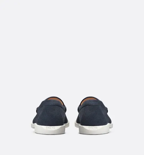 Dior Granville Loafer • Navy Blue Suede with Beige and Black Dior Oblique Jacquard