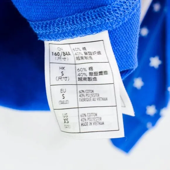 DISNEY Blue Stars Patriotic Mickey Round Neck Pullover Sweater