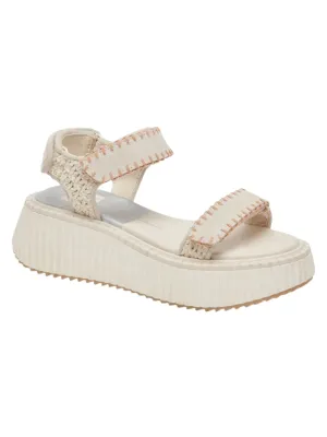Dolce Vita Debra Sandal in Ivory Suede Leather