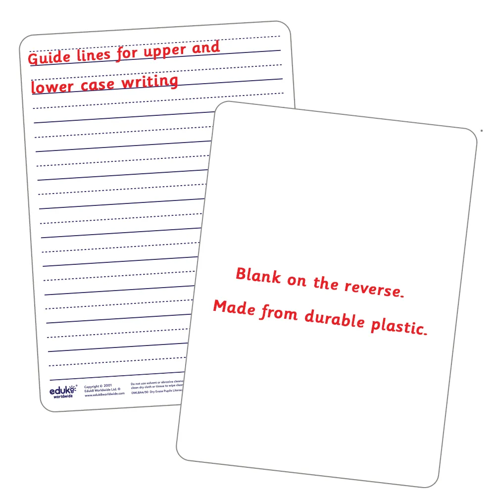 Drywipe A4 Lined Whiteboards pk 30