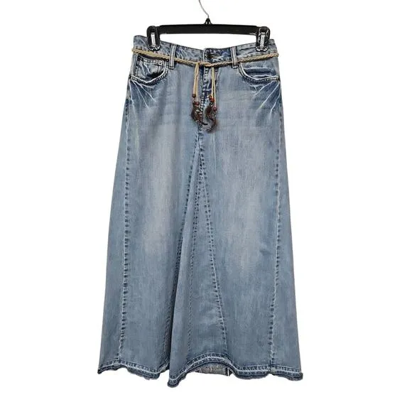 Duck Head Gored Midi Skirt Womens Size 5 Distressed Gypsy Hippie Y2K Boho