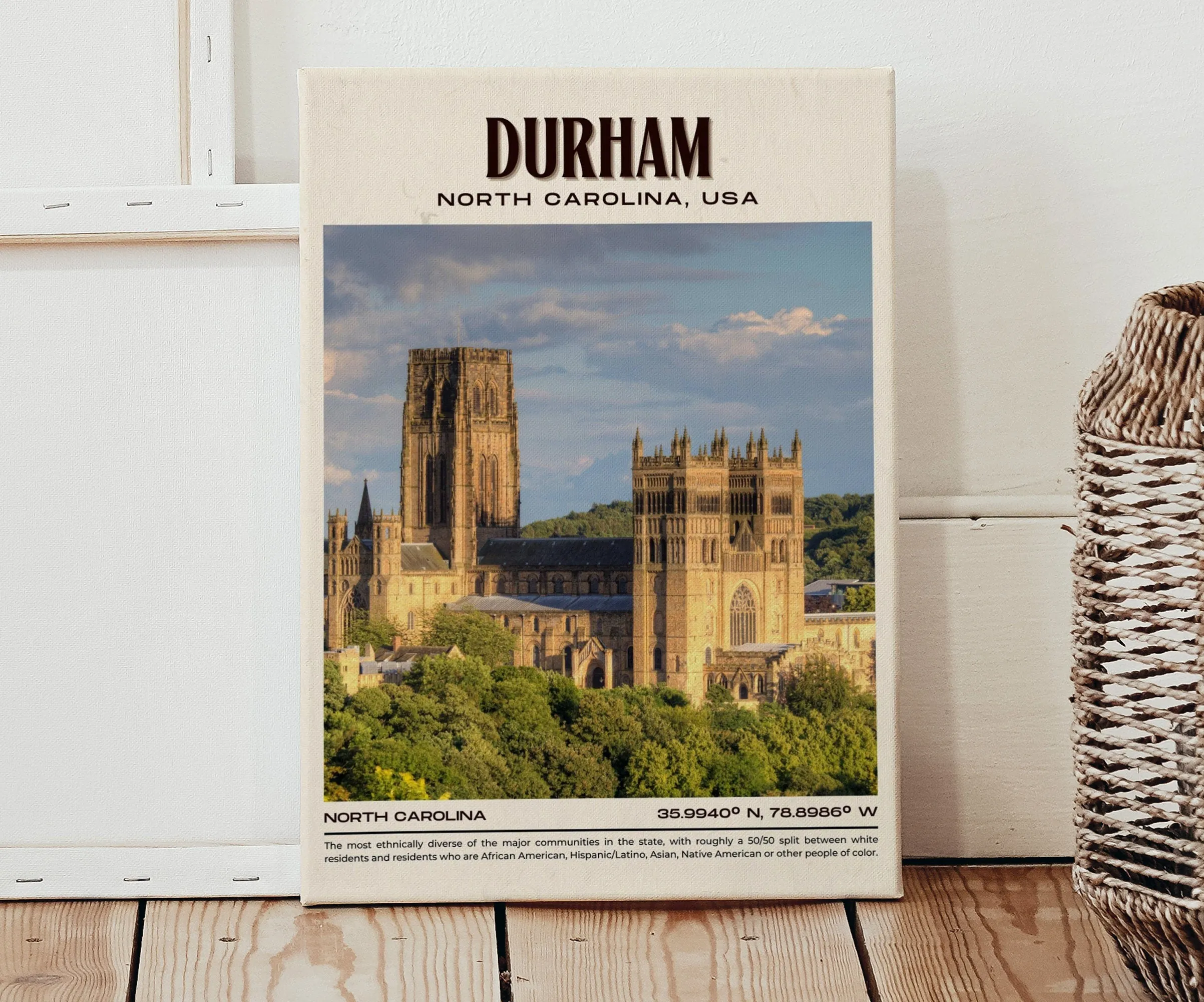 Durham Vintage Wall Art, North Carolina, USA