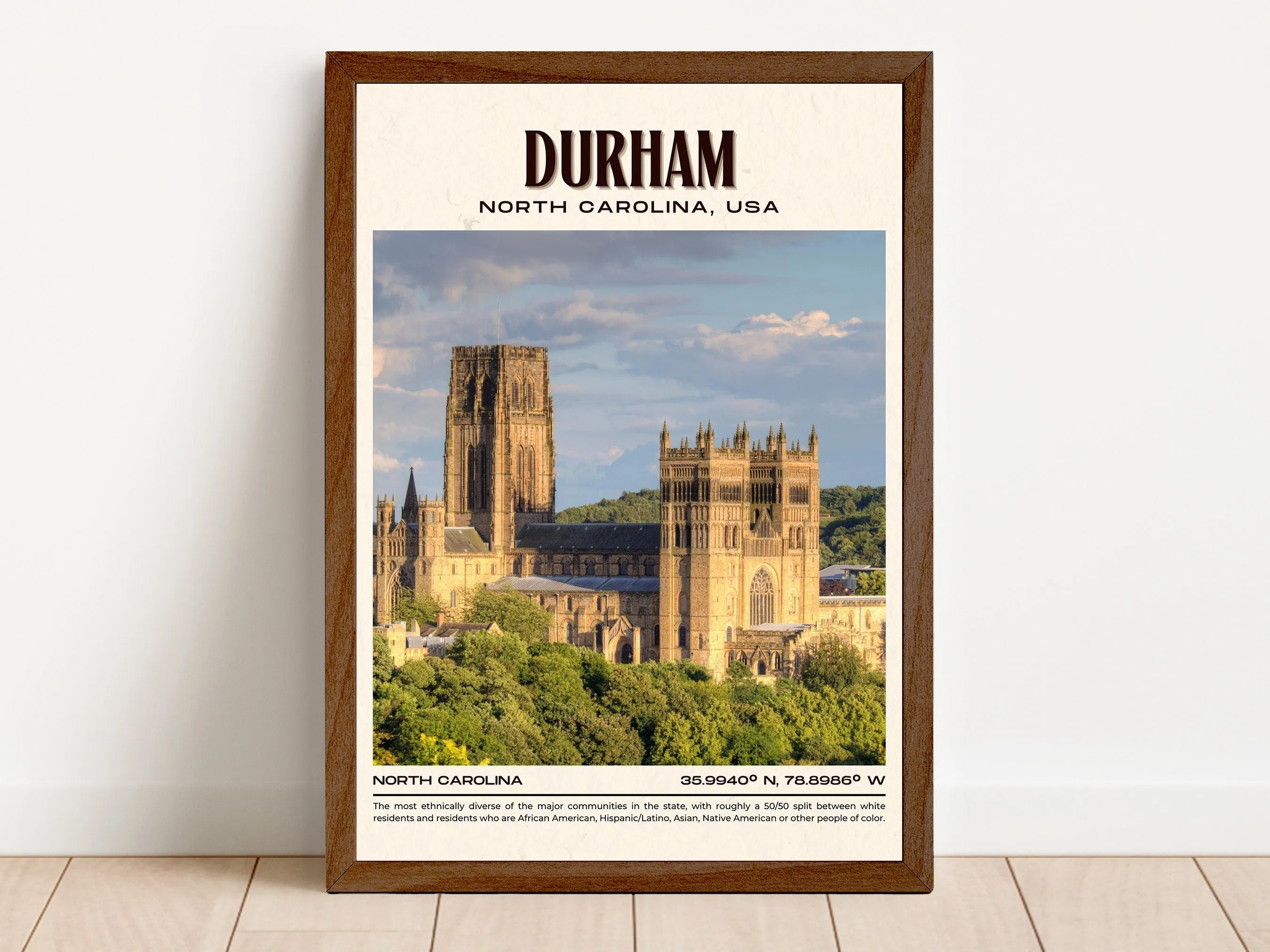 Durham Vintage Wall Art, North Carolina, USA