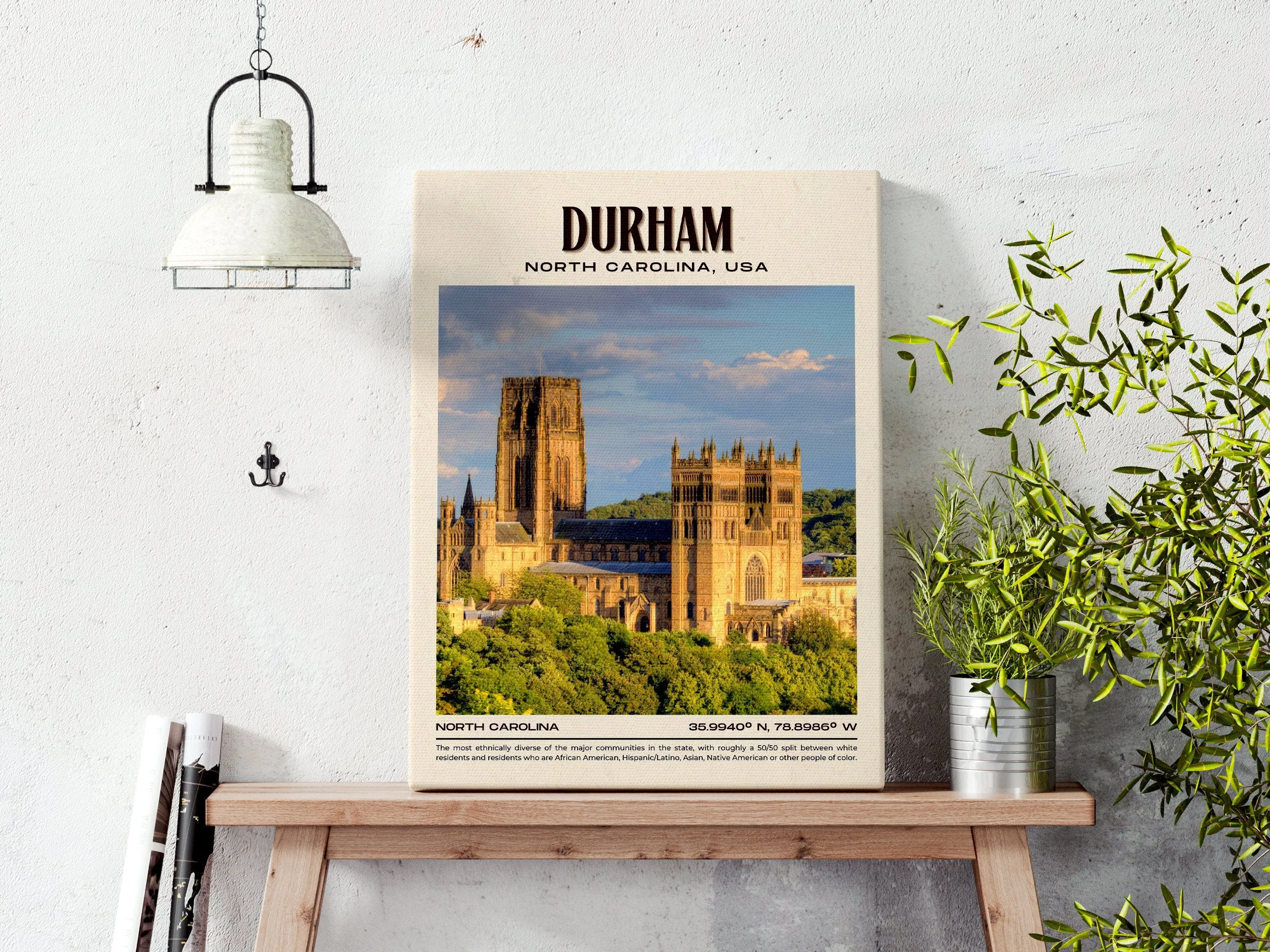 Durham Vintage Wall Art, North Carolina, USA