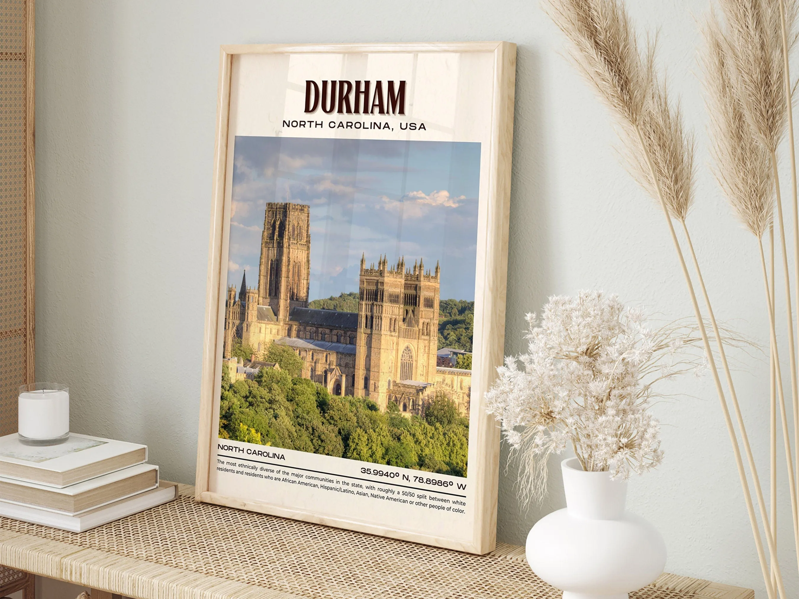 Durham Vintage Wall Art, North Carolina, USA