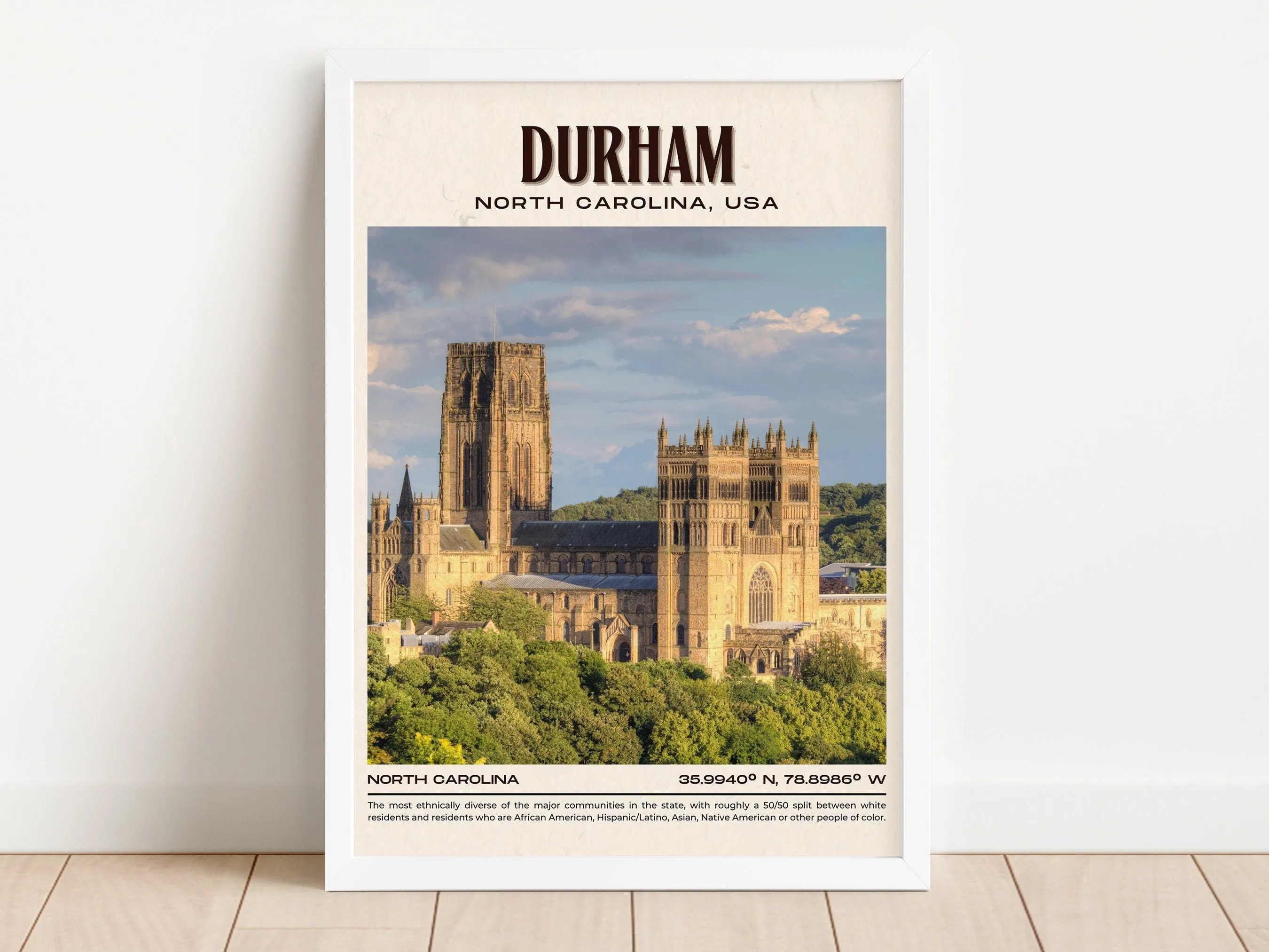 Durham Vintage Wall Art, North Carolina, USA