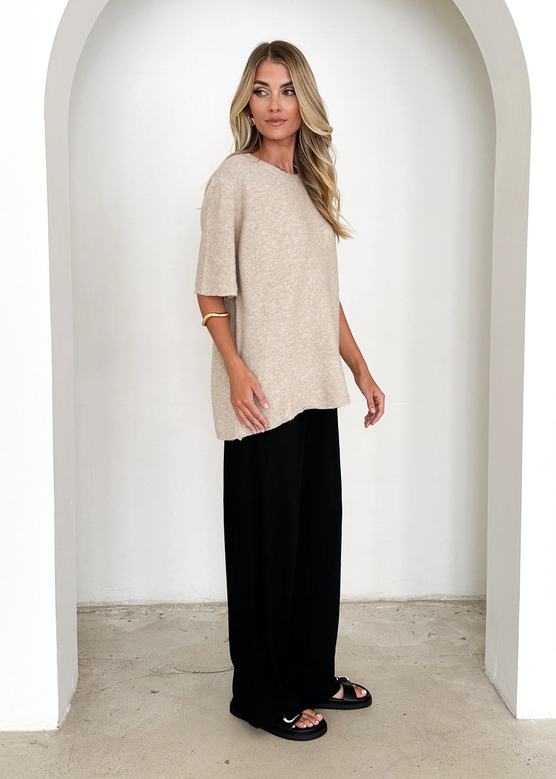Ebonie Knit Tee - Natural