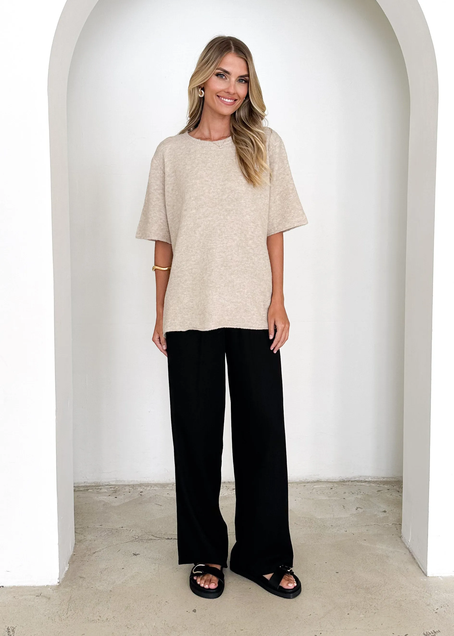 Ebonie Knit Tee - Natural