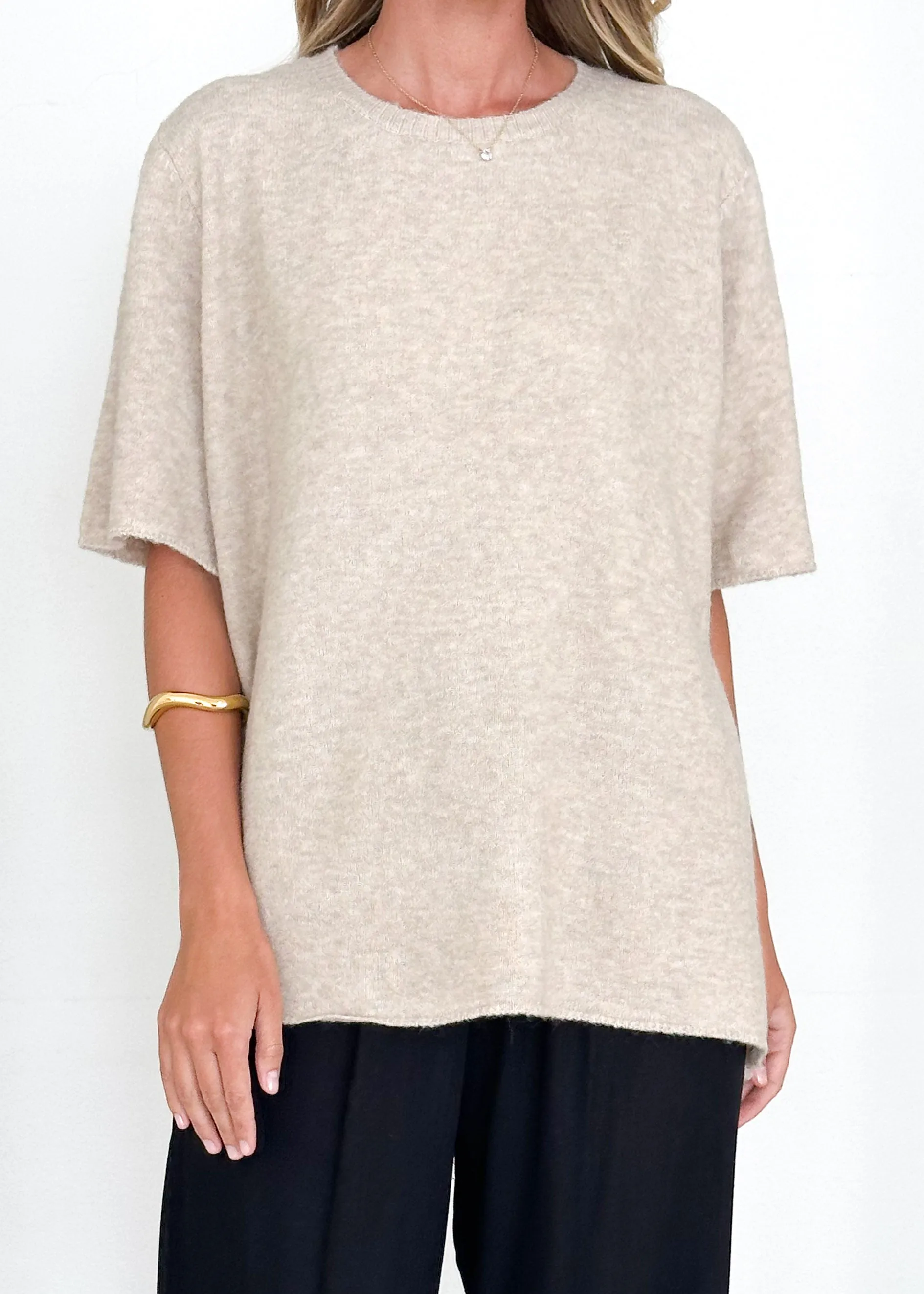 Ebonie Knit Tee - Natural