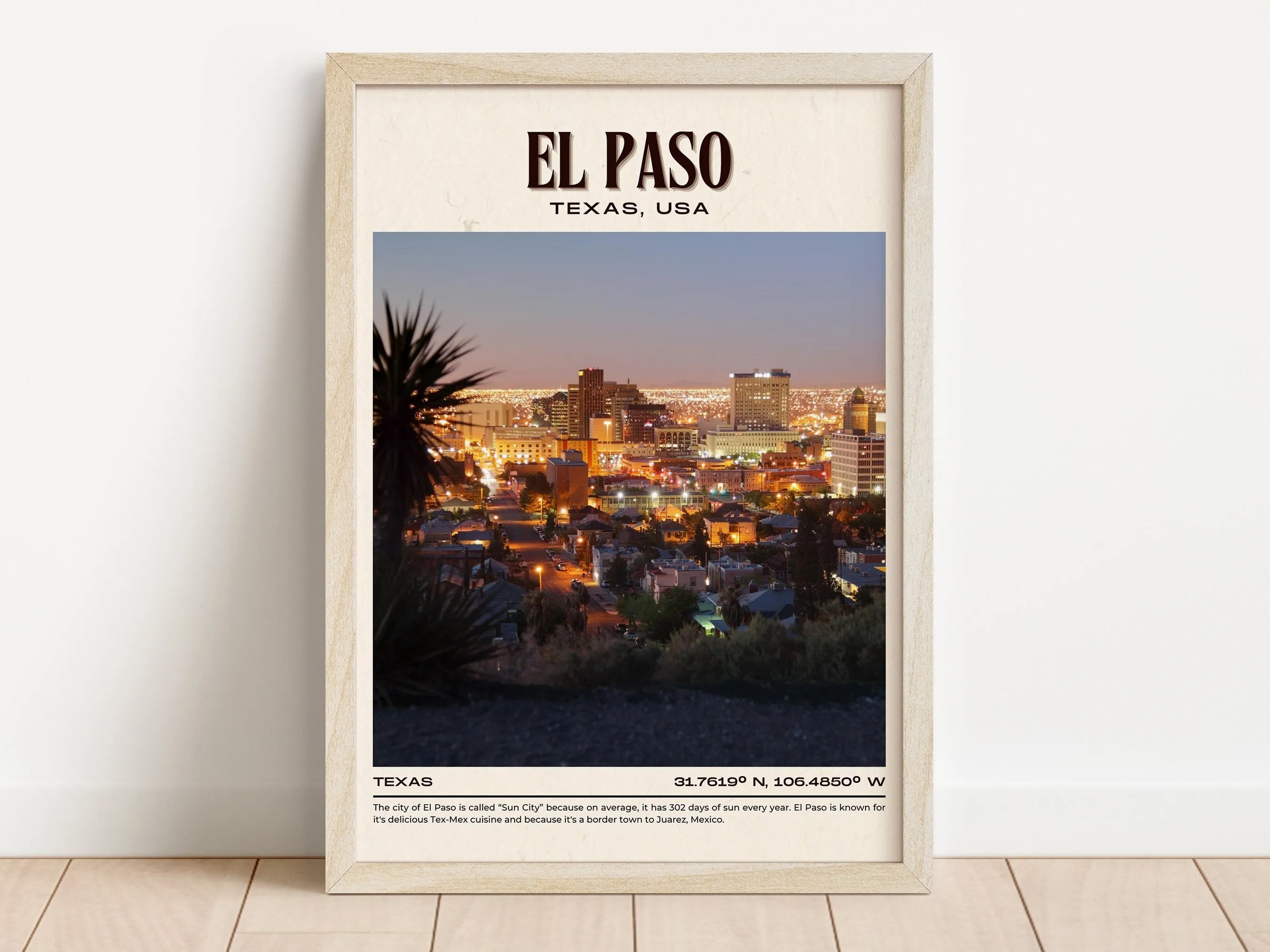 El Paso Vintage Wall Art, Texas, USA