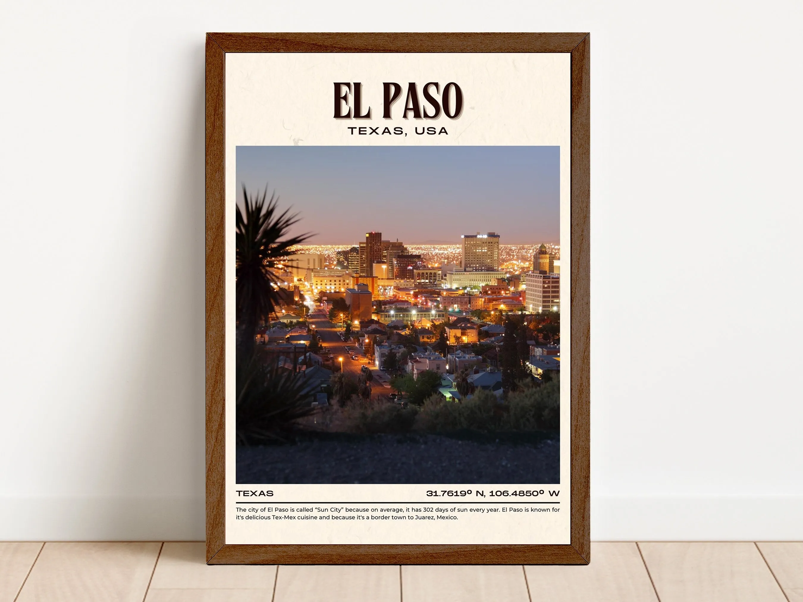 El Paso Vintage Wall Art, Texas, USA