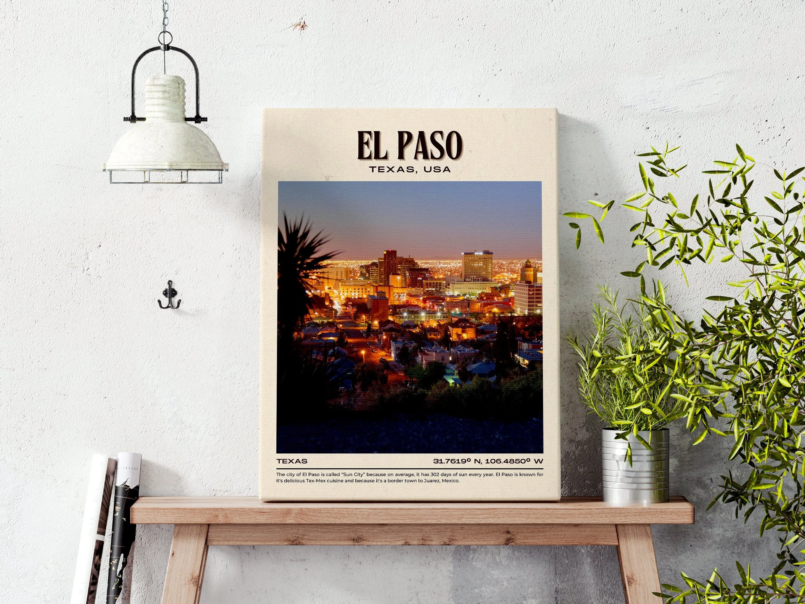 El Paso Vintage Wall Art, Texas, USA