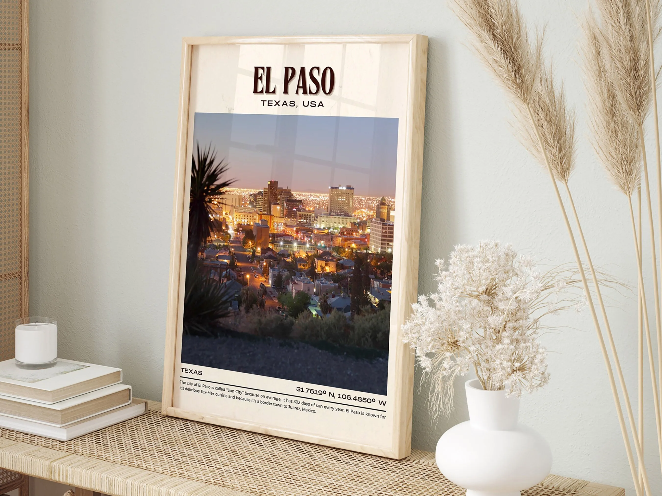El Paso Vintage Wall Art, Texas, USA