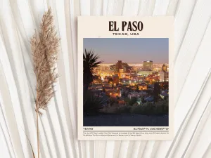 El Paso Vintage Wall Art, Texas, USA