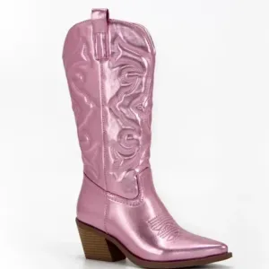 Embroidered Mid Calf Cowboy Boots