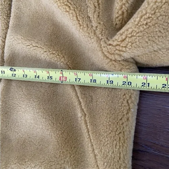 EUC Ann Taylor LOFT Gold Faux Fur Teddy Sherpa Coat🧥Women’s Size Small