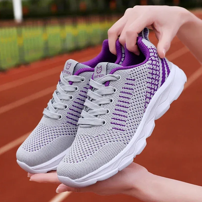 Fashion Womens Running Sneakers High Quality Comfortable Lightweight Casual Shoe Non Slip Breathable Mesh Sports Shoes for Woman