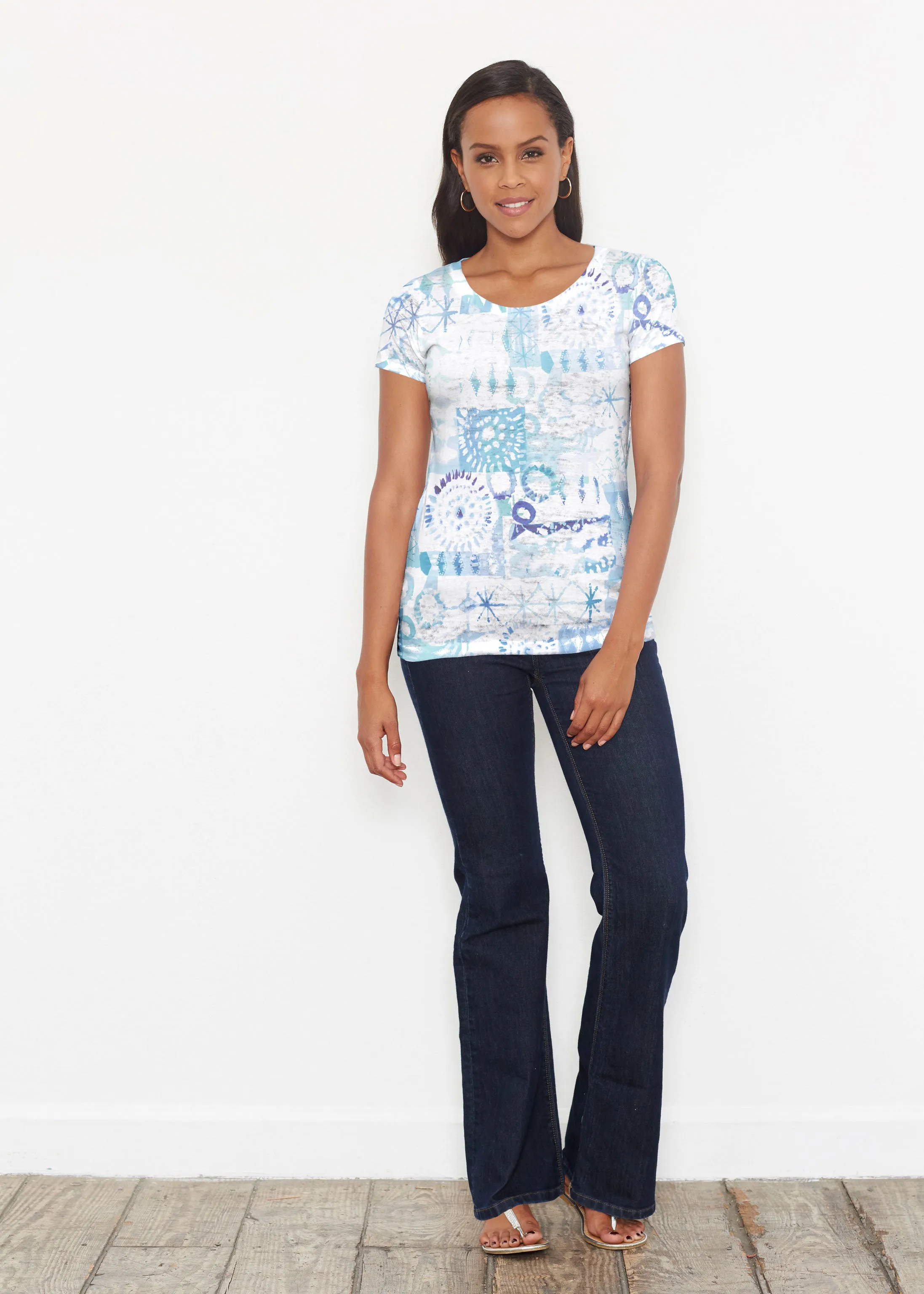Ferris Wheel Blue (16186) ~ Signature Short Sleeve Scoop Shirt