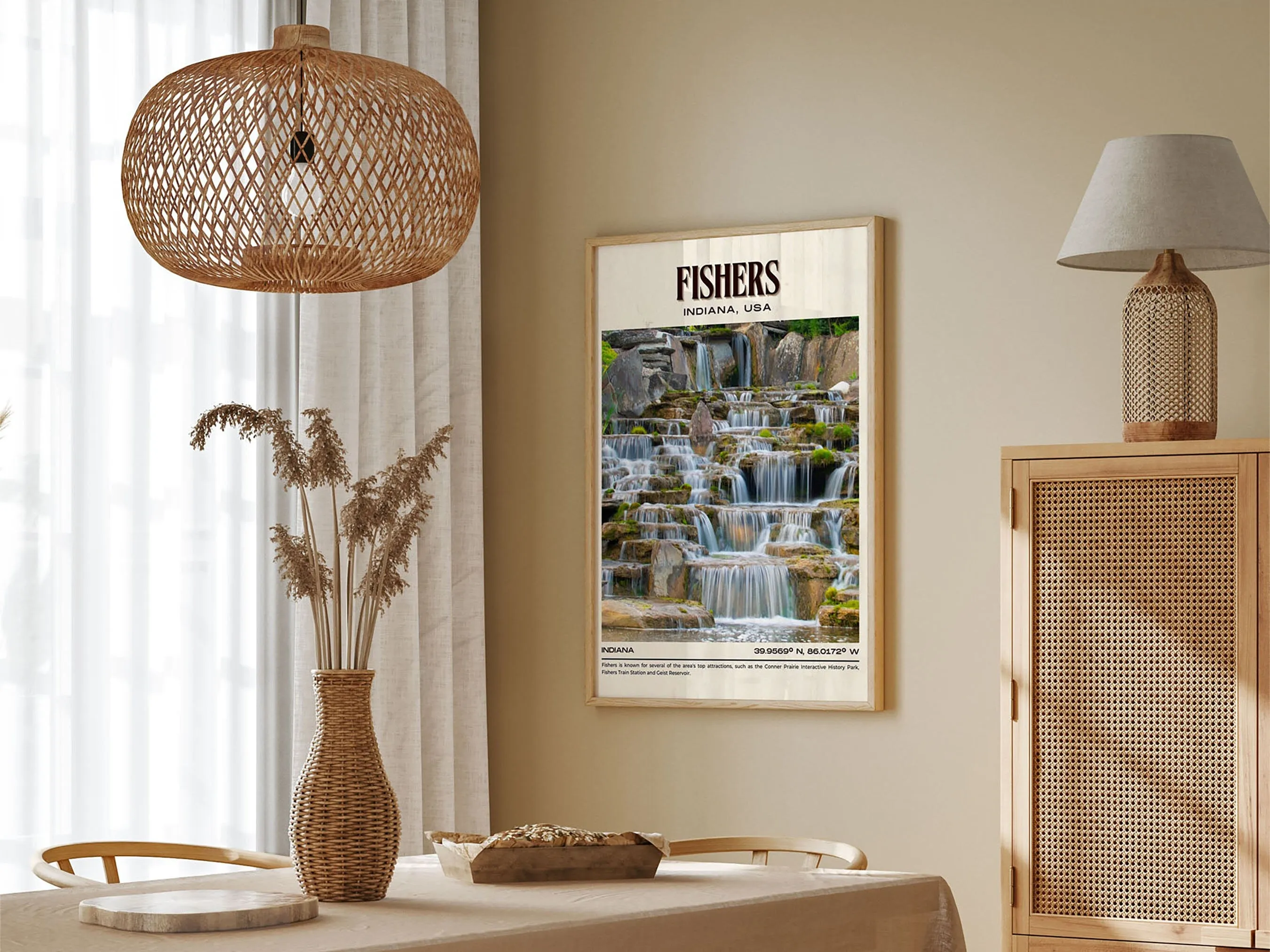 Fishers Vintage Wall Art, Indiana, USA Poster