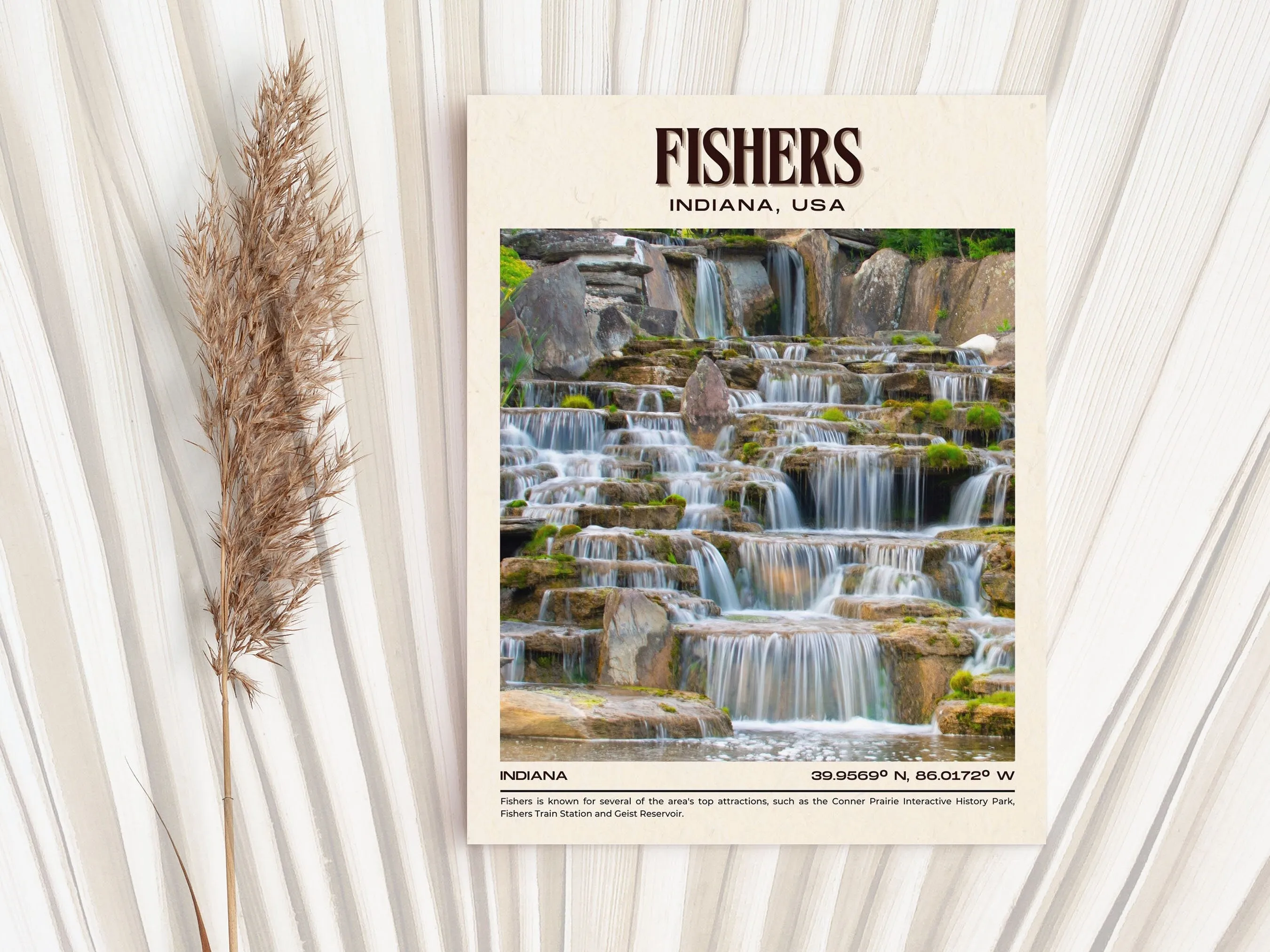 Fishers Vintage Wall Art, Indiana, USA Poster
