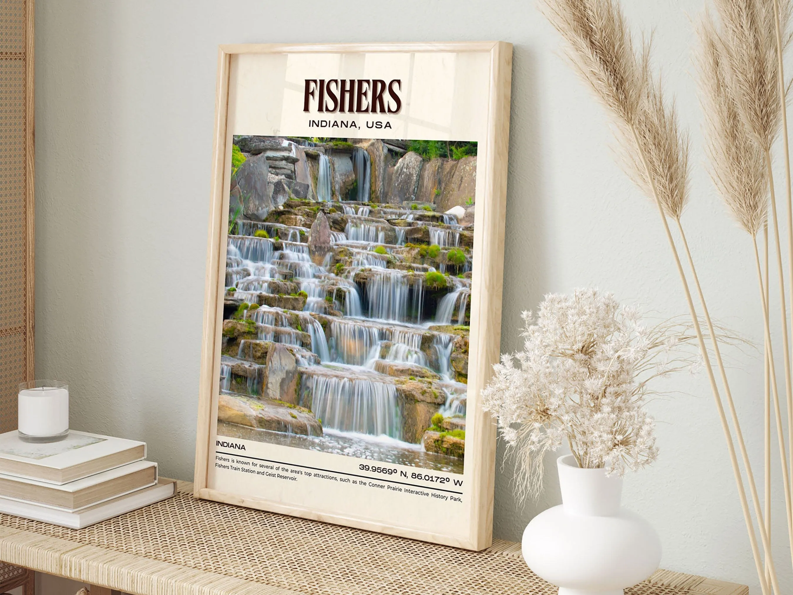 Fishers Vintage Wall Art, Indiana, USA Poster