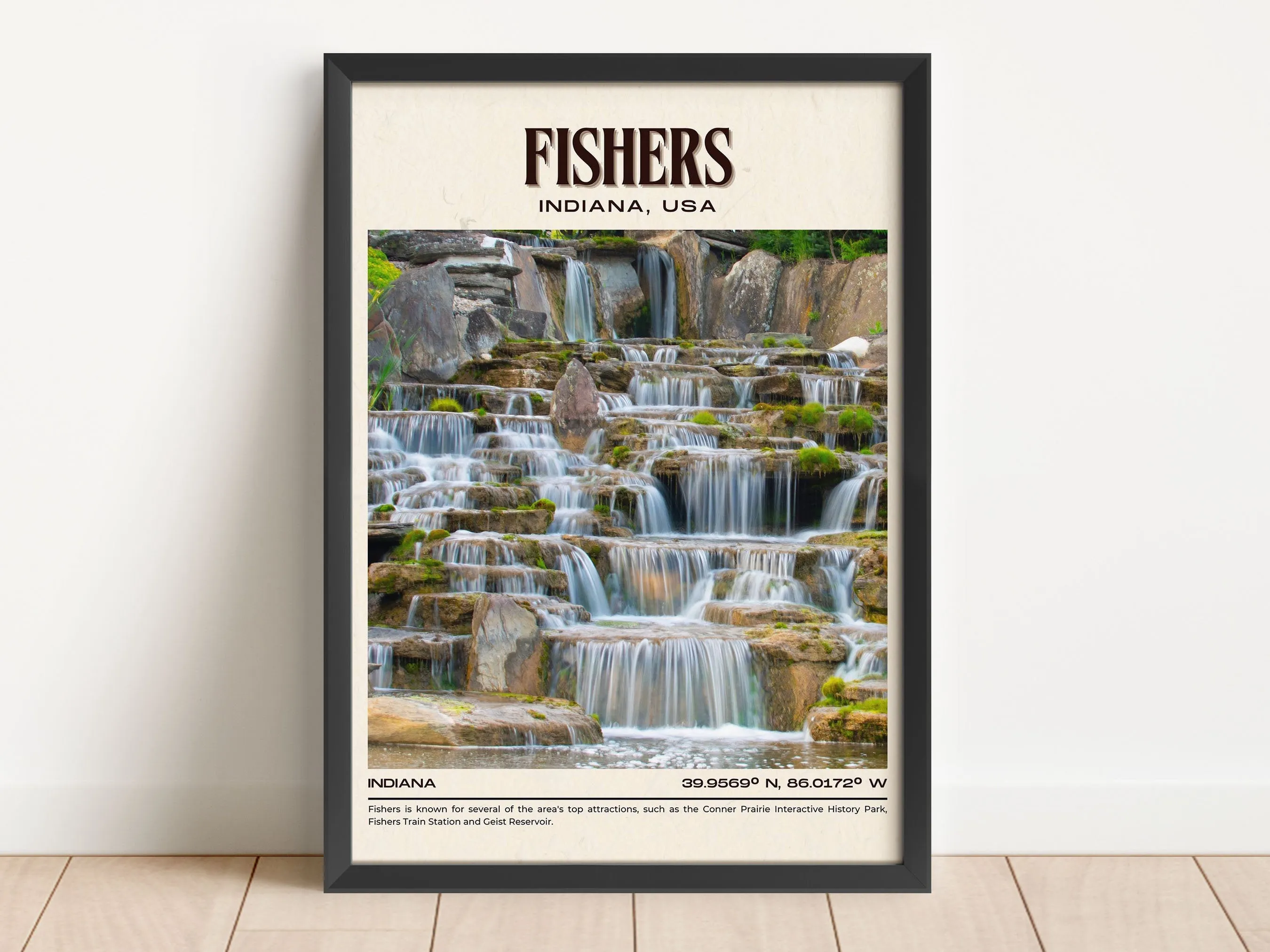 Fishers Vintage Wall Art, Indiana, USA Poster