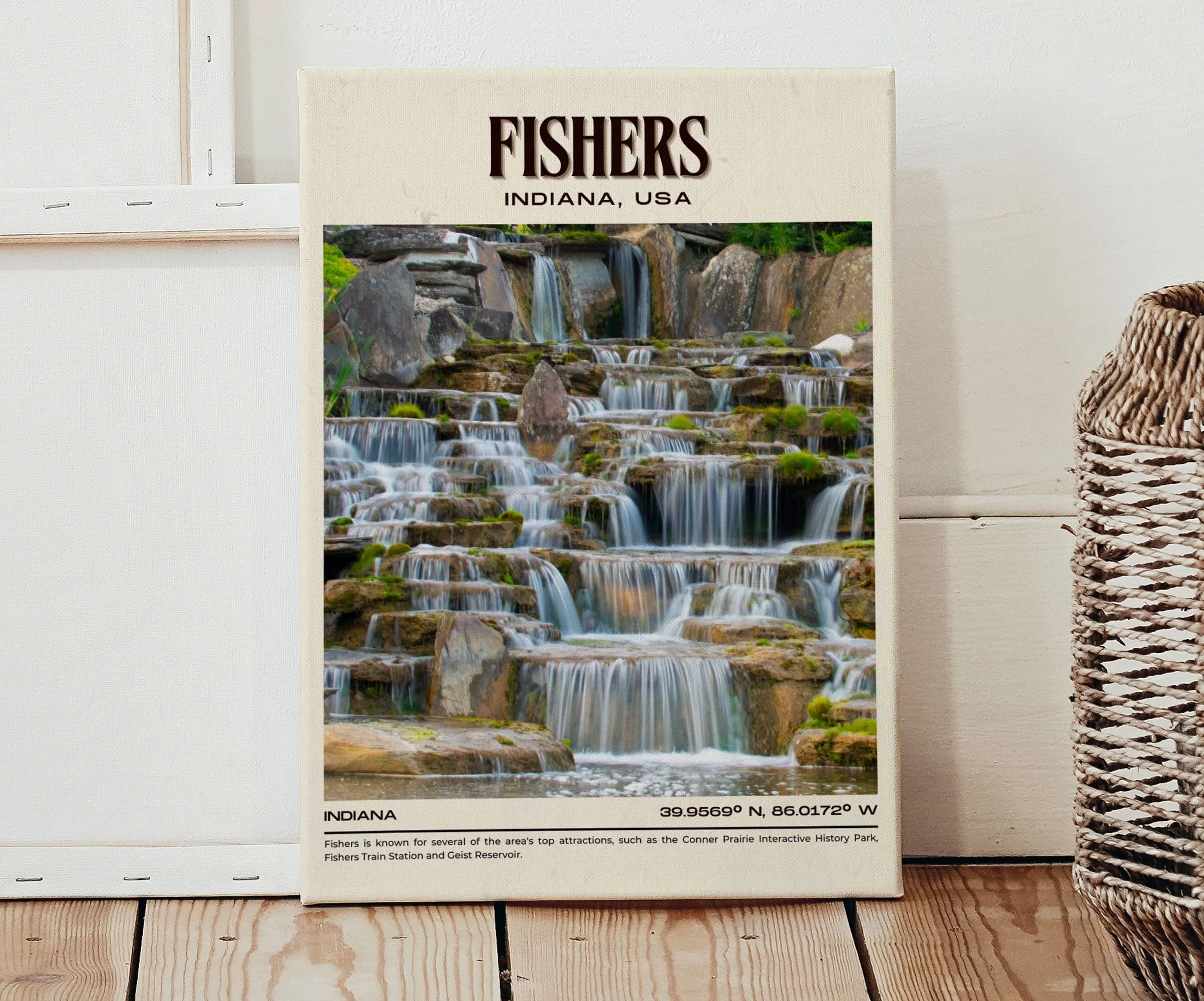 Fishers Vintage Wall Art, Indiana, USA Poster