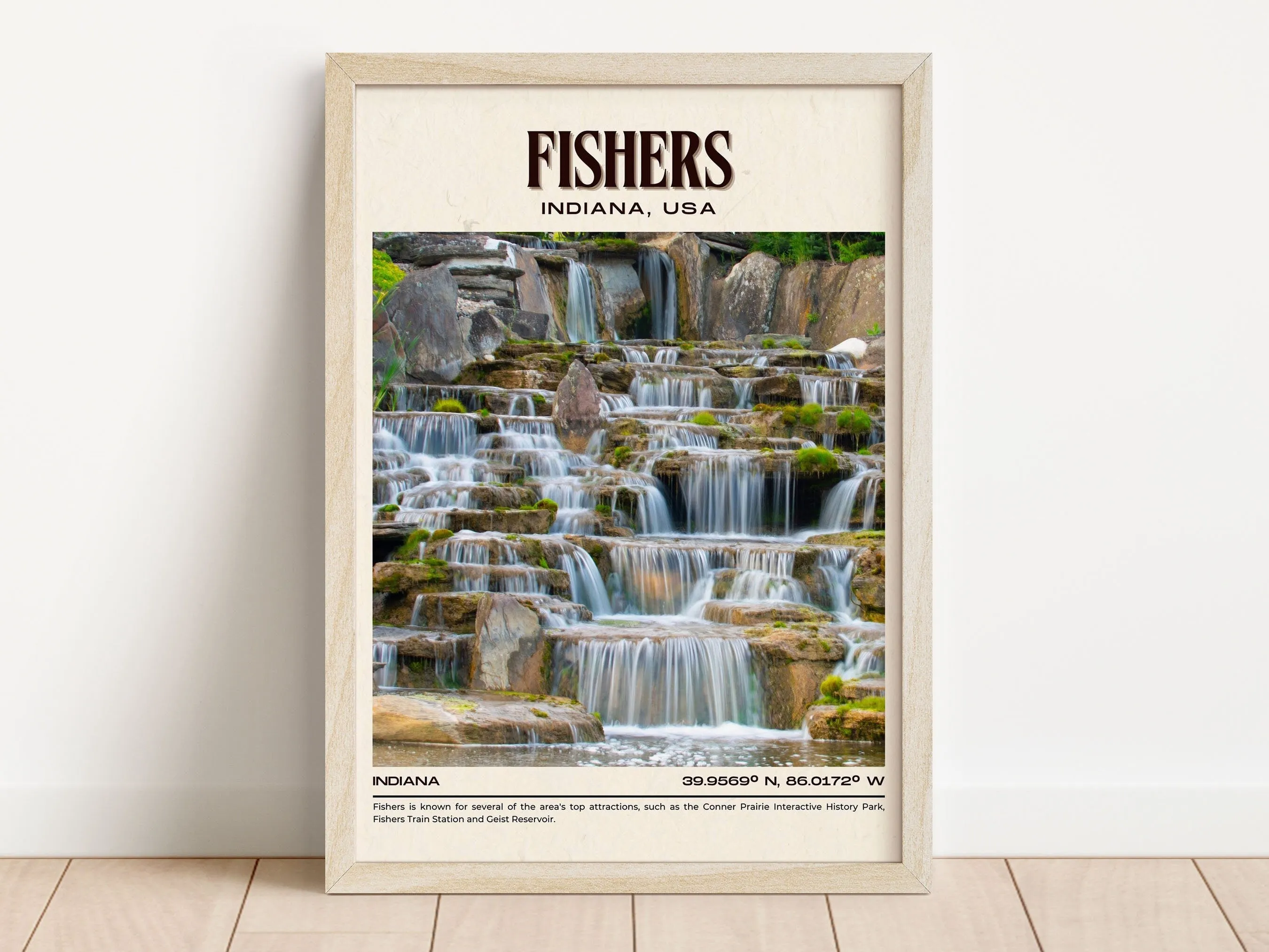 Fishers Vintage Wall Art, Indiana, USA Poster