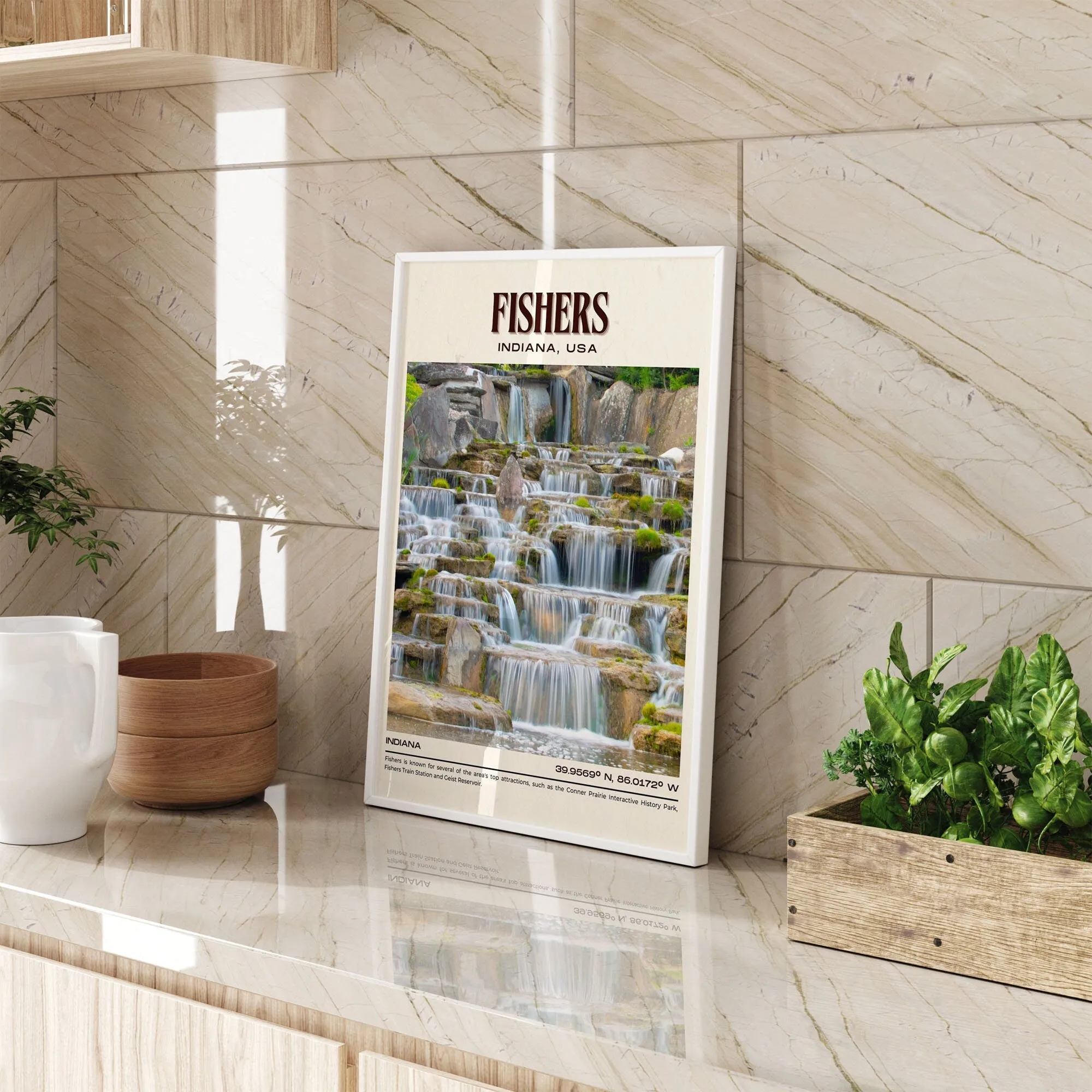 Fishers Vintage Wall Art, Indiana, USA Poster
