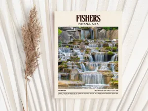 Fishers Vintage Wall Art, Indiana, USA Poster