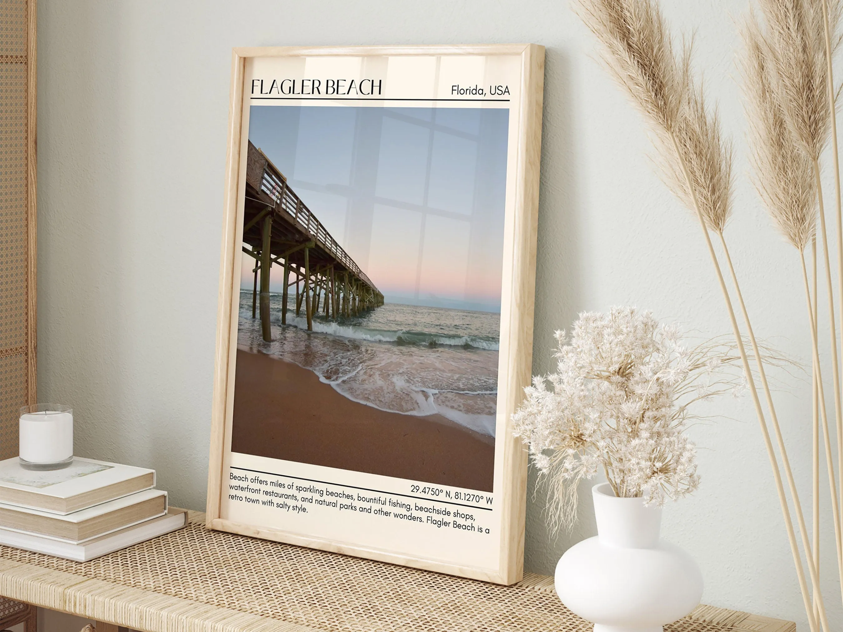 Flagler Beach Wall Canvas, Florida, USA