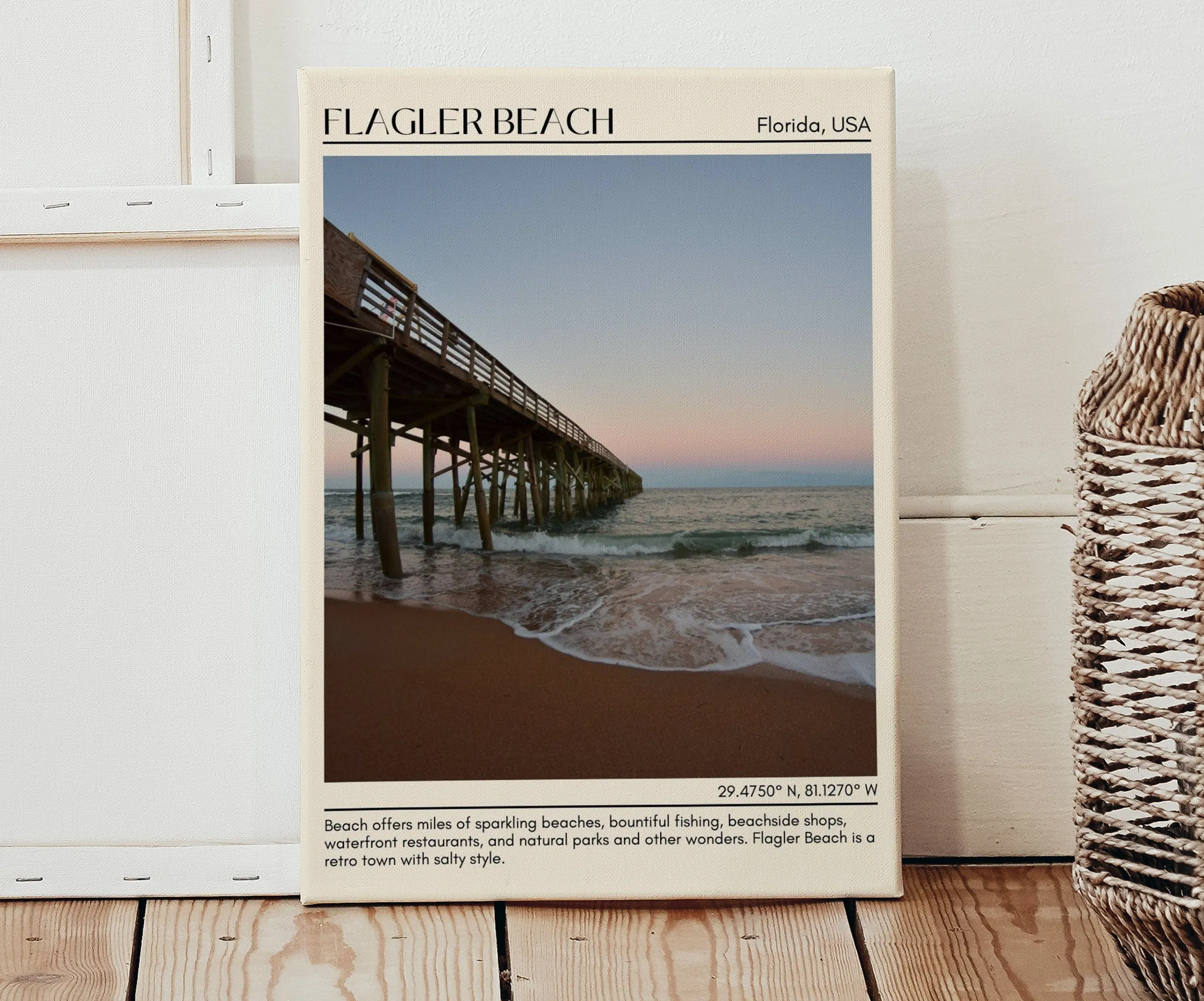 Flagler Beach Wall Canvas, Florida, USA
