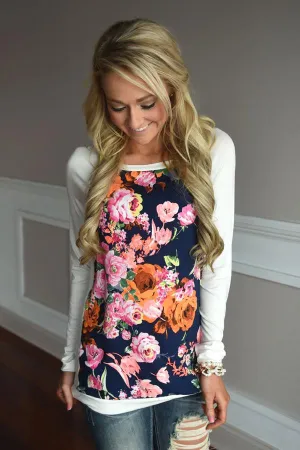Floral Fantasy Top ~ Ivory