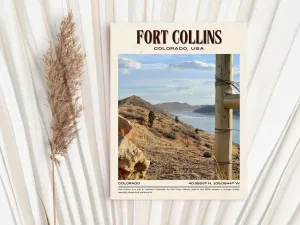 Fort Collins Vintage Wall Art, Colorado, USA