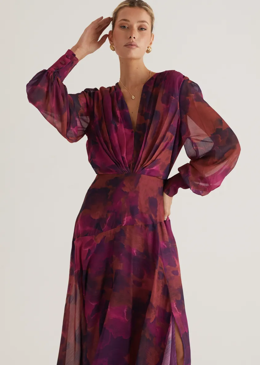 Frida Maxi Dress - Magenta Splash