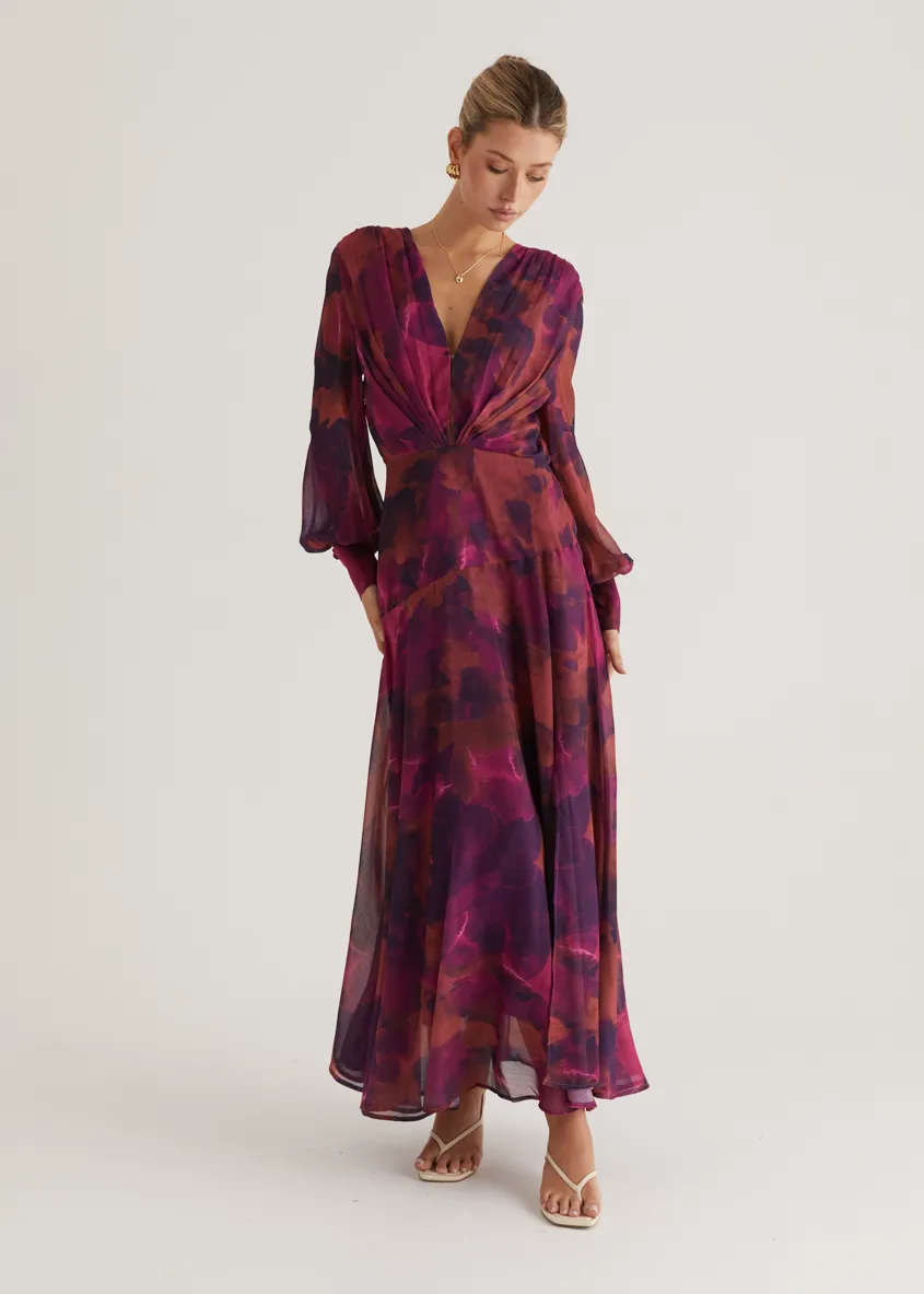 Frida Maxi Dress - Magenta Splash