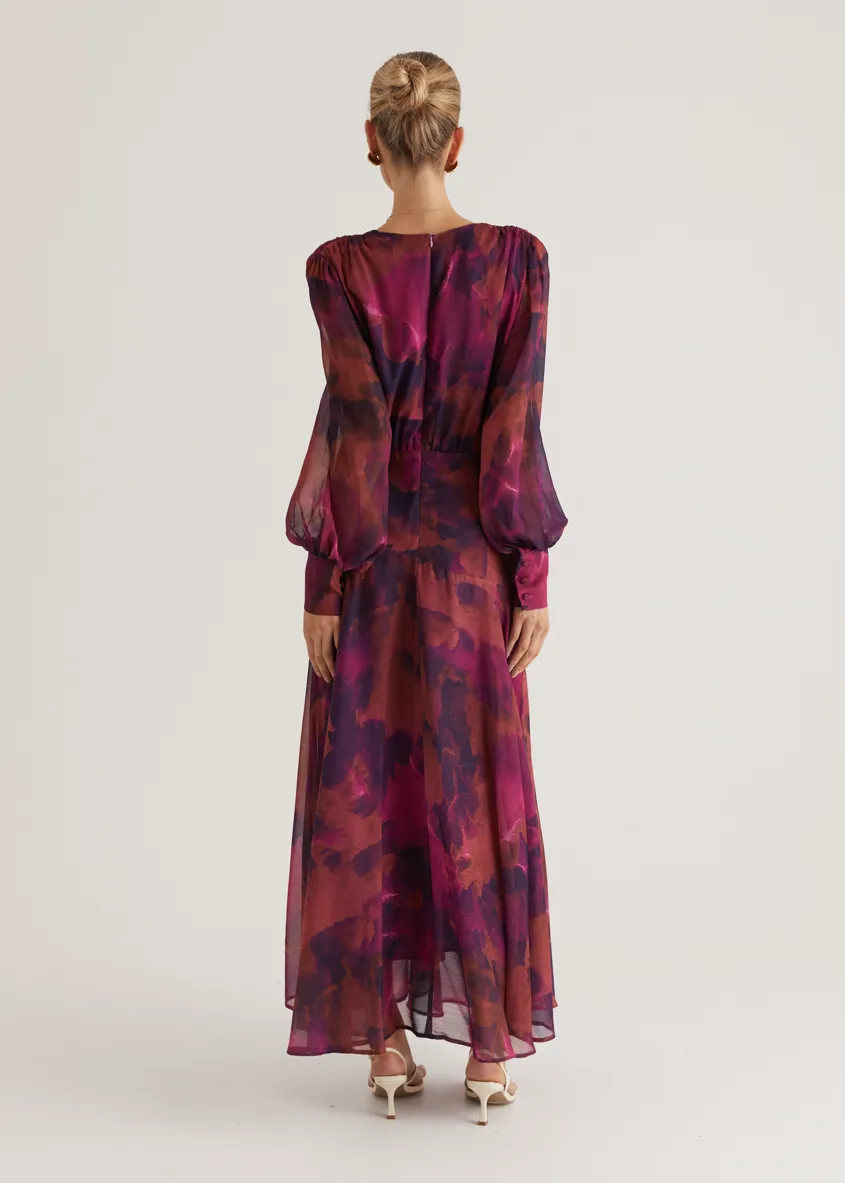 Frida Maxi Dress - Magenta Splash