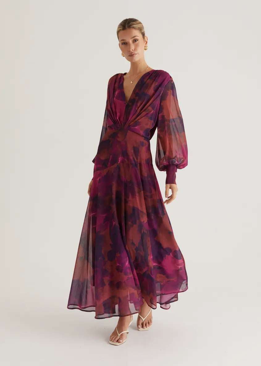 Frida Maxi Dress - Magenta Splash