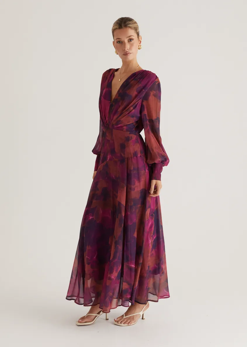 Frida Maxi Dress - Magenta Splash